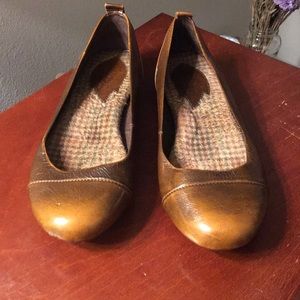 Born Brown Leather Ballet Flats